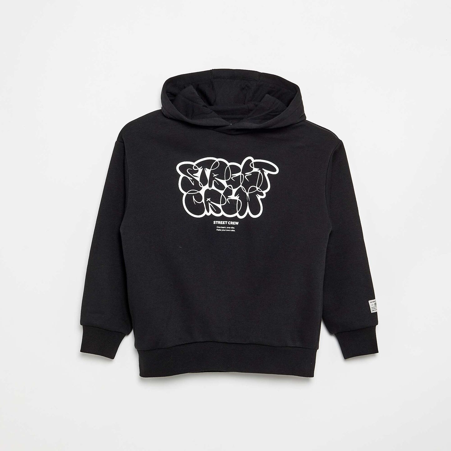 Printed hooded sweatshirt BLACK
