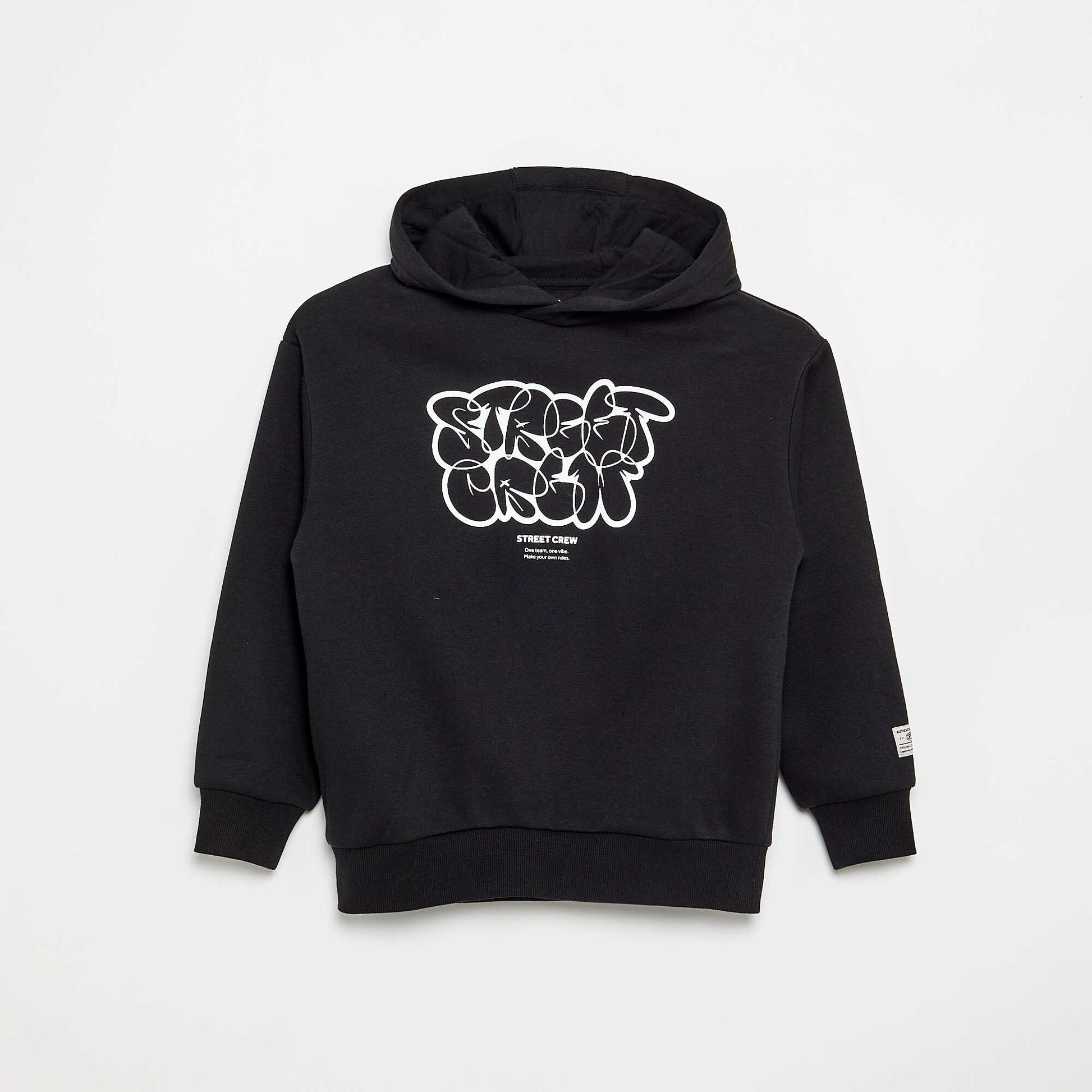 Printed hooded sweatshirt BLACK