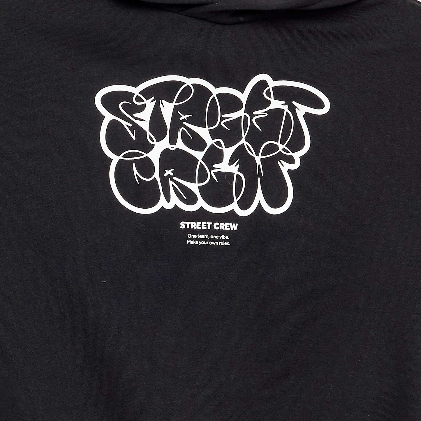 Printed hooded sweatshirt BLACK