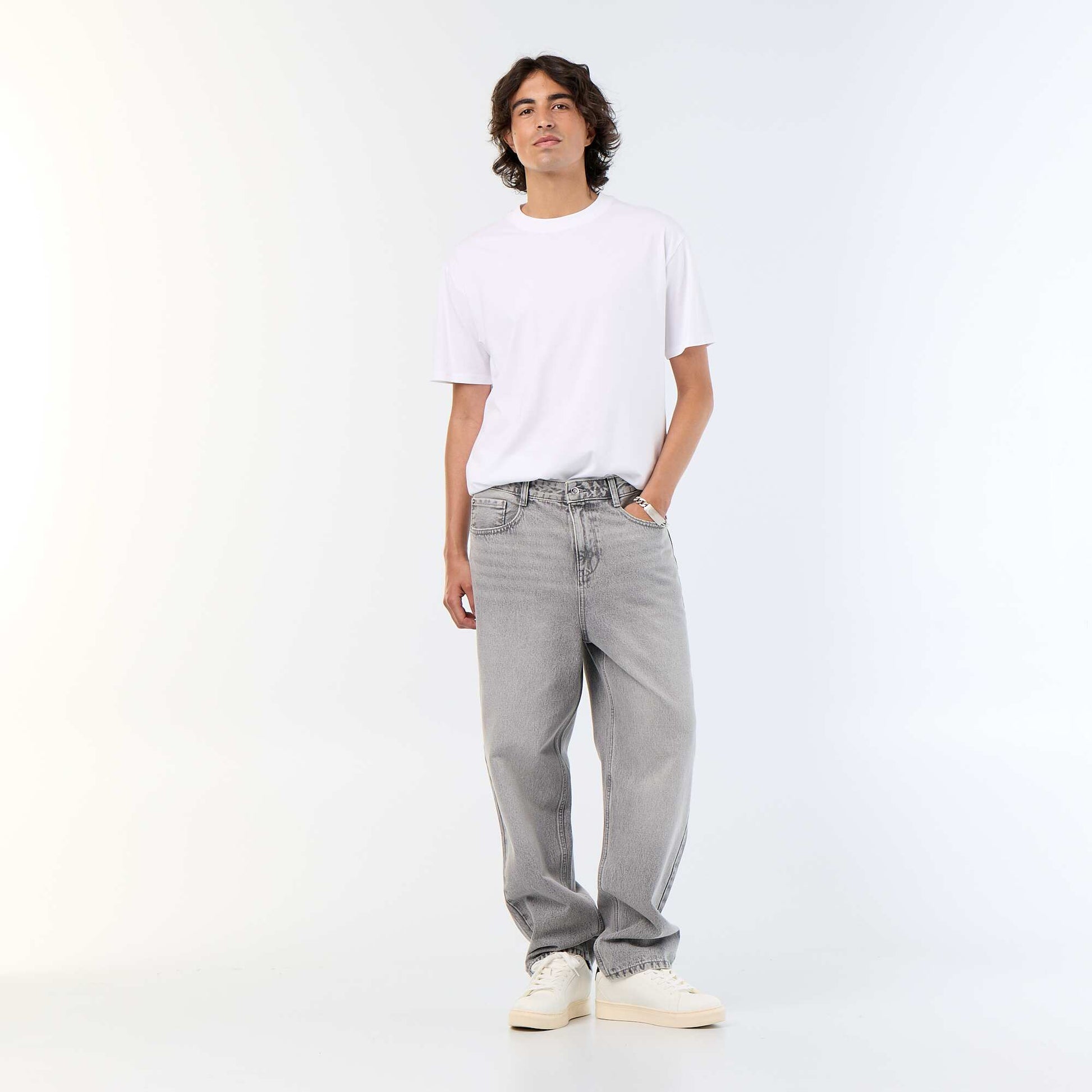 Wide-leg / relaxed fit jeans GREY