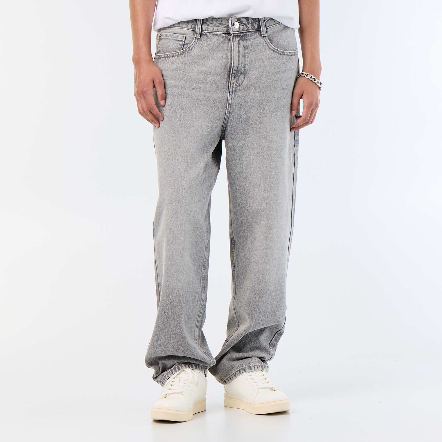 Wide-leg / relaxed fit jeans GREY