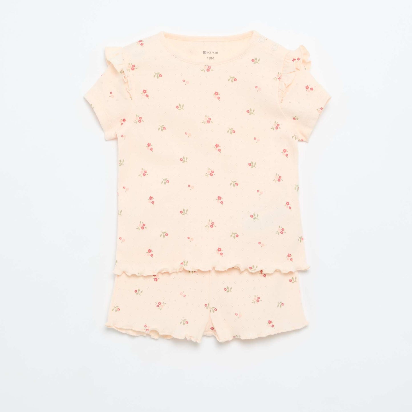 2-piece short pointelle knit pajama set PINK