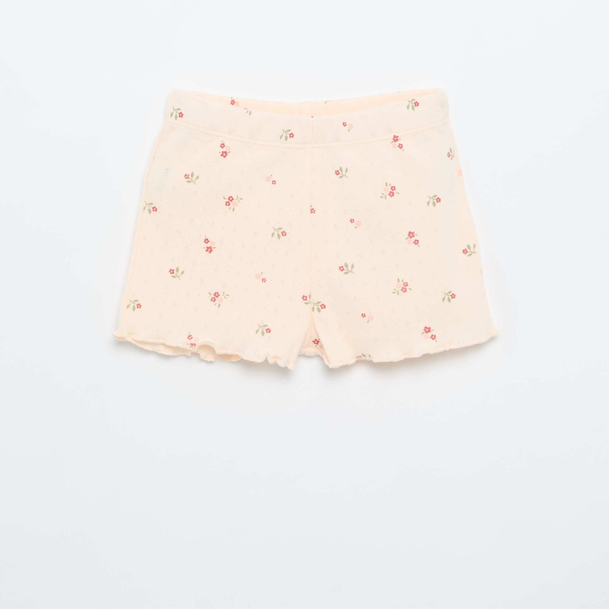 2-piece short pointelle knit pajama set PINK