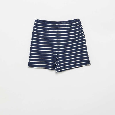 2-piece ribbed knit short pyjamas BLUE
