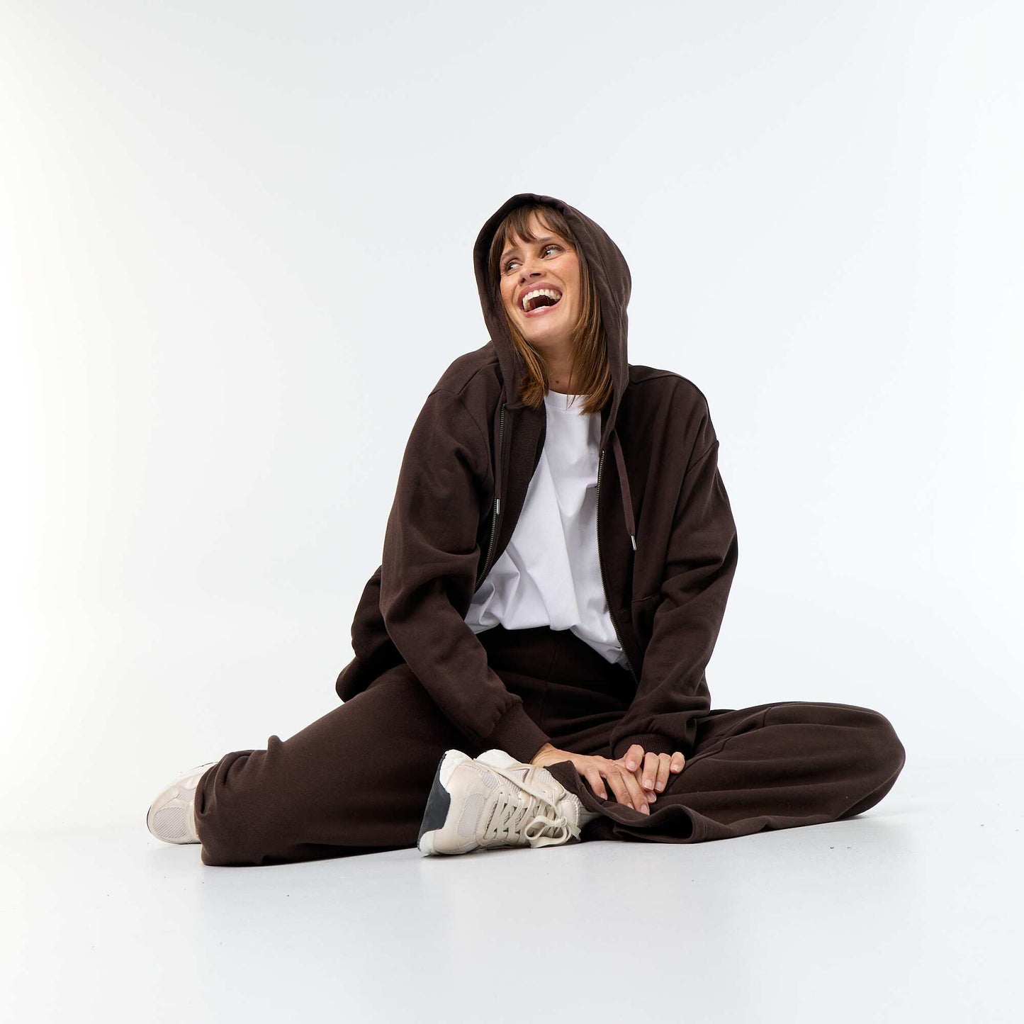 Basic Lightweight French Terry Sweatshirt BROWN