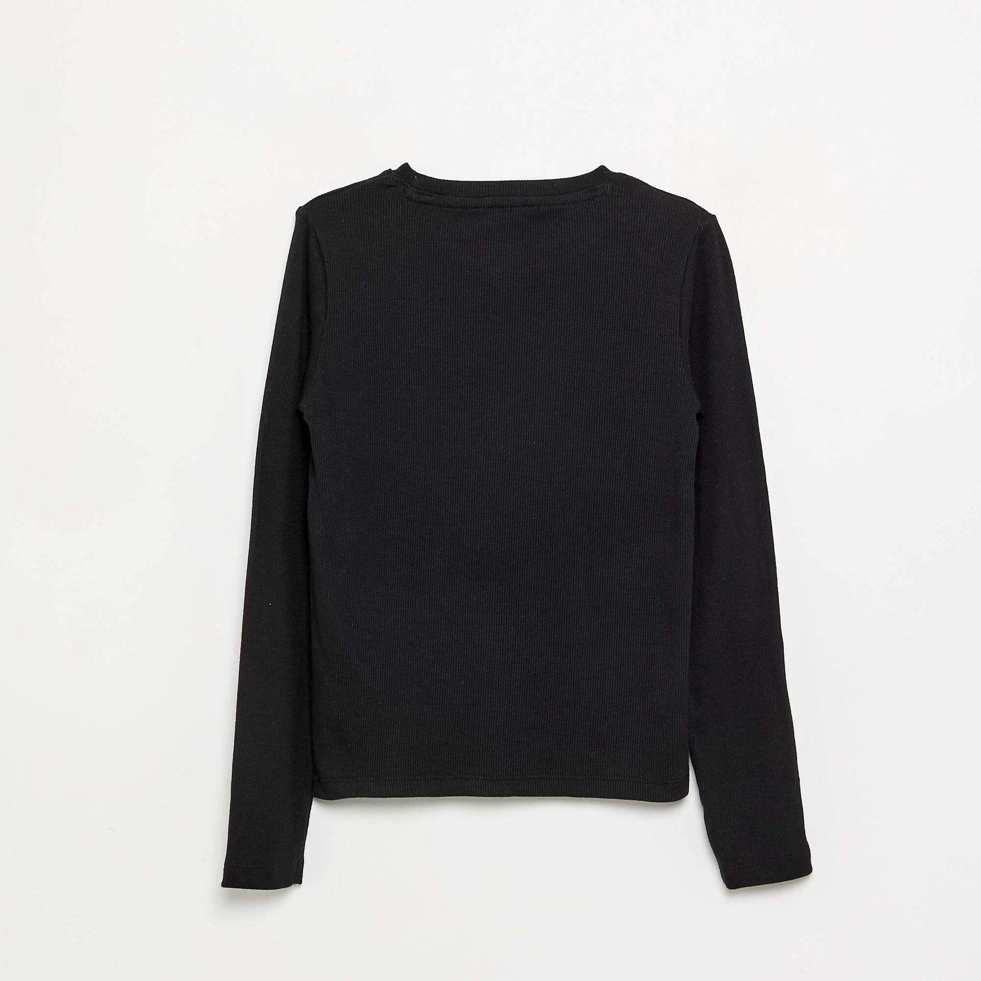 Basic Ribbed T-shirt BLACK
