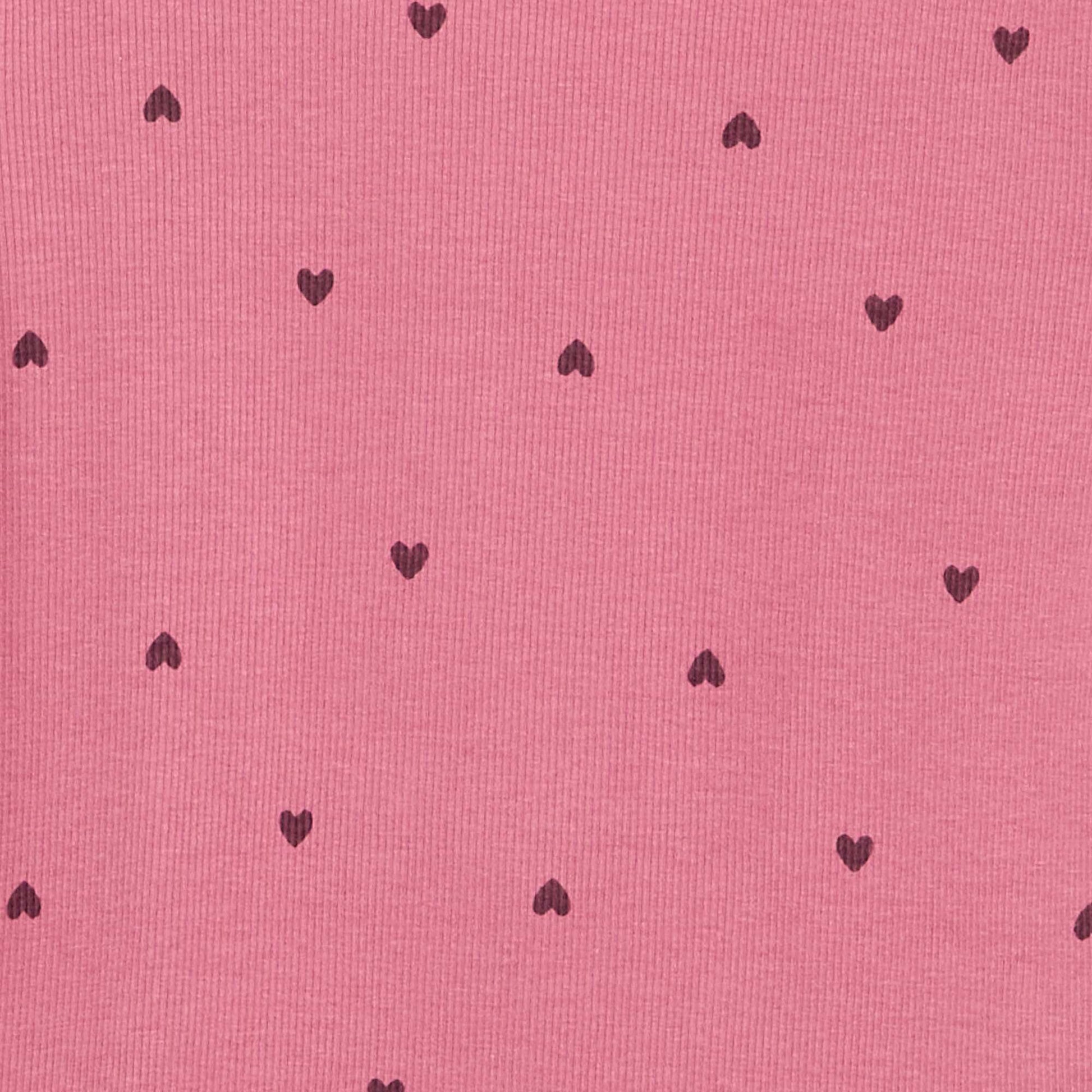 Long-sleeved ribbed knit T-shirt PINK