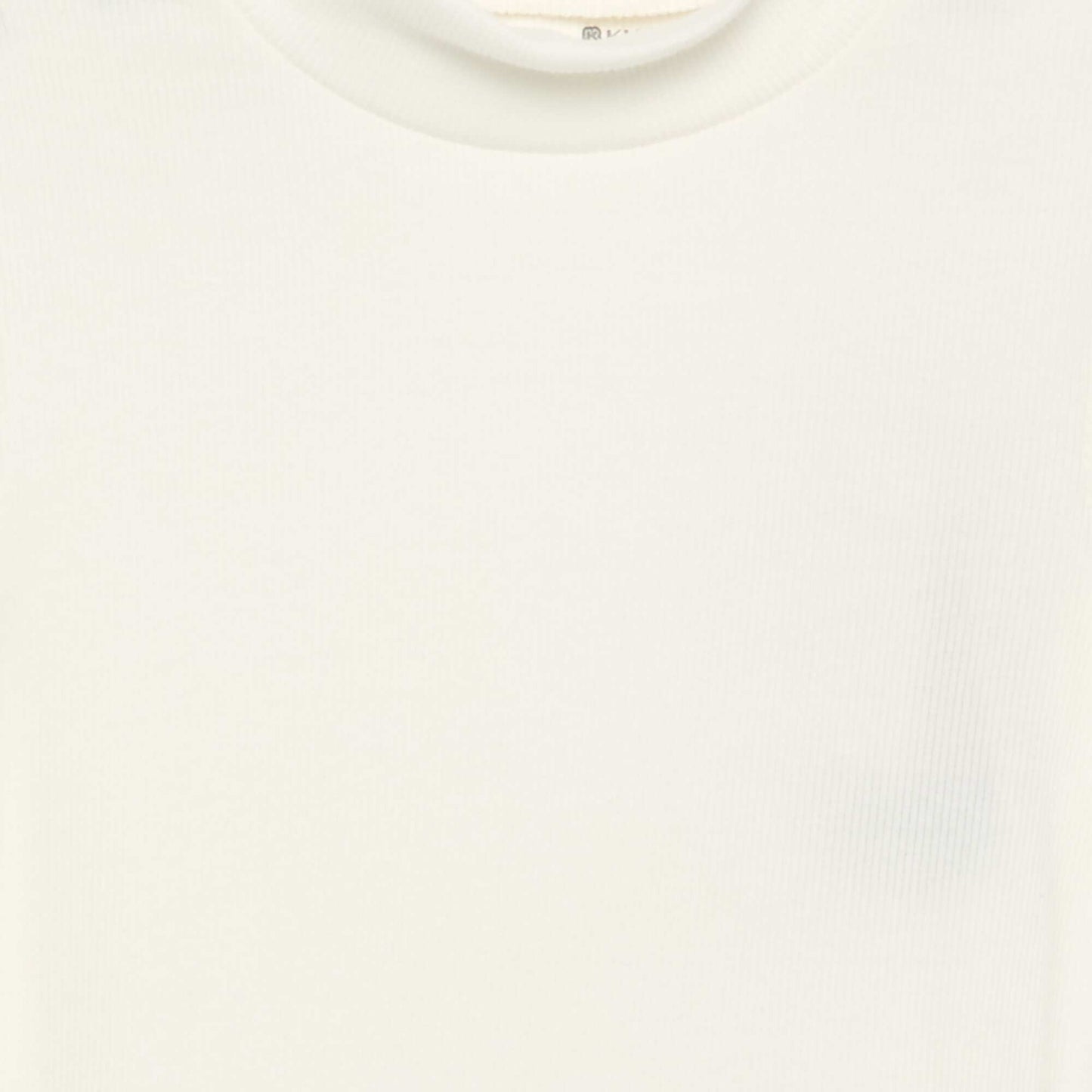 Solid Turtleneck with Lettuce Trim WHITE