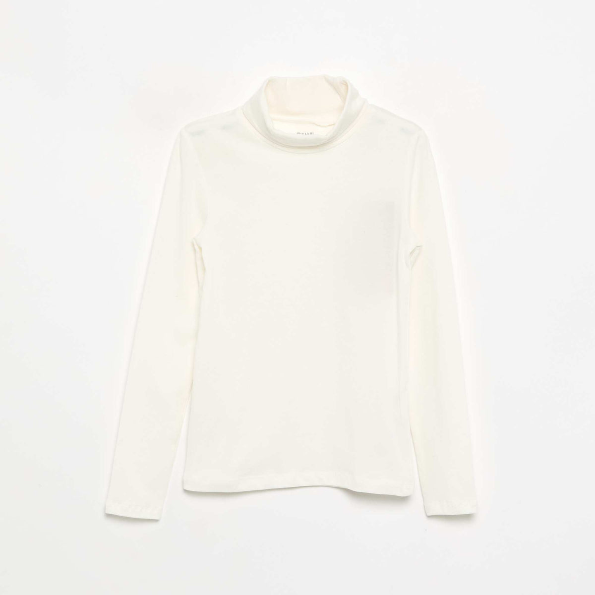 Girls' Plain Turtleneck Top WHITE