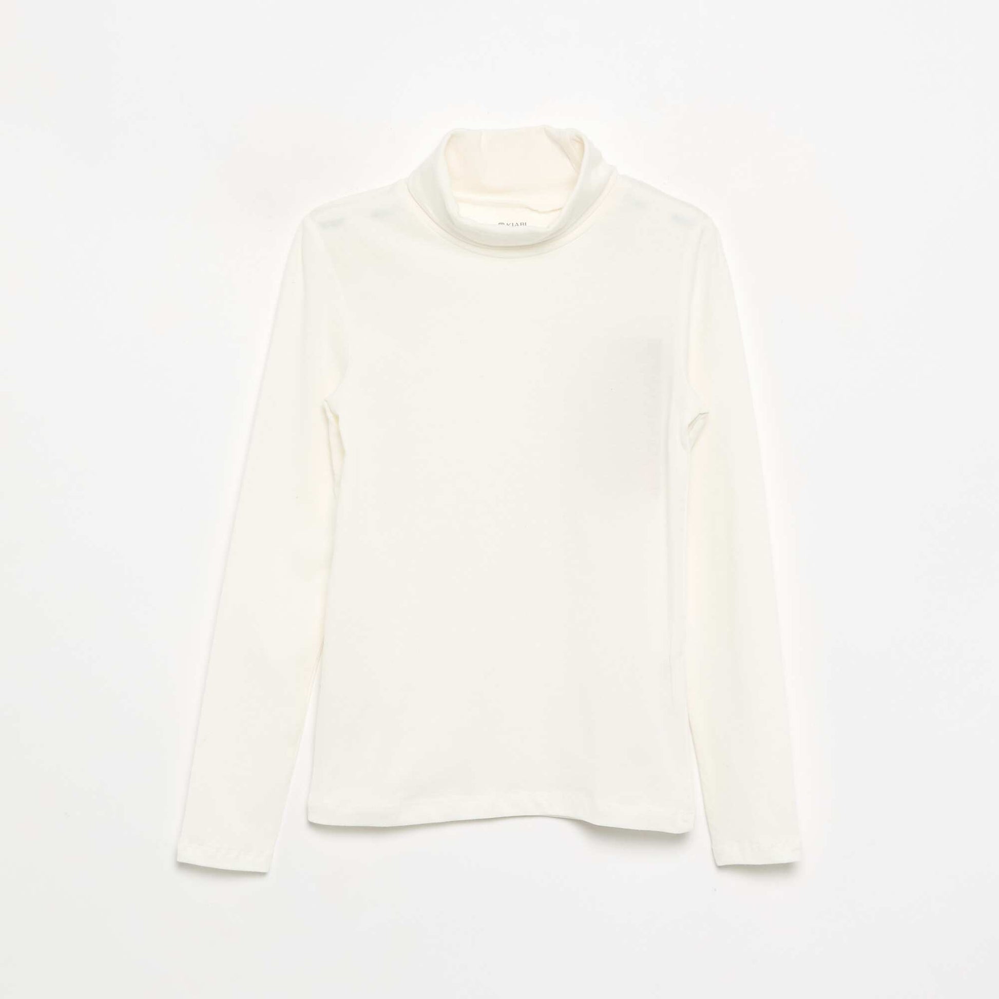 Girls' Plain Turtleneck Top WHITE
