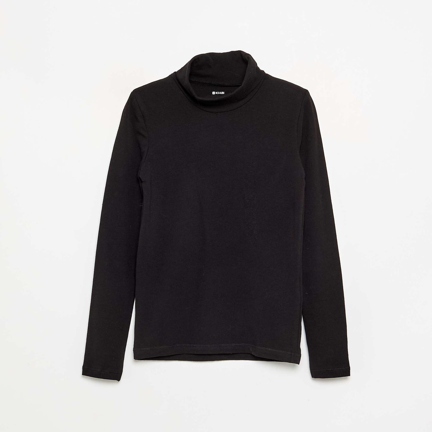 Girls' Plain Turtleneck Top BLACK