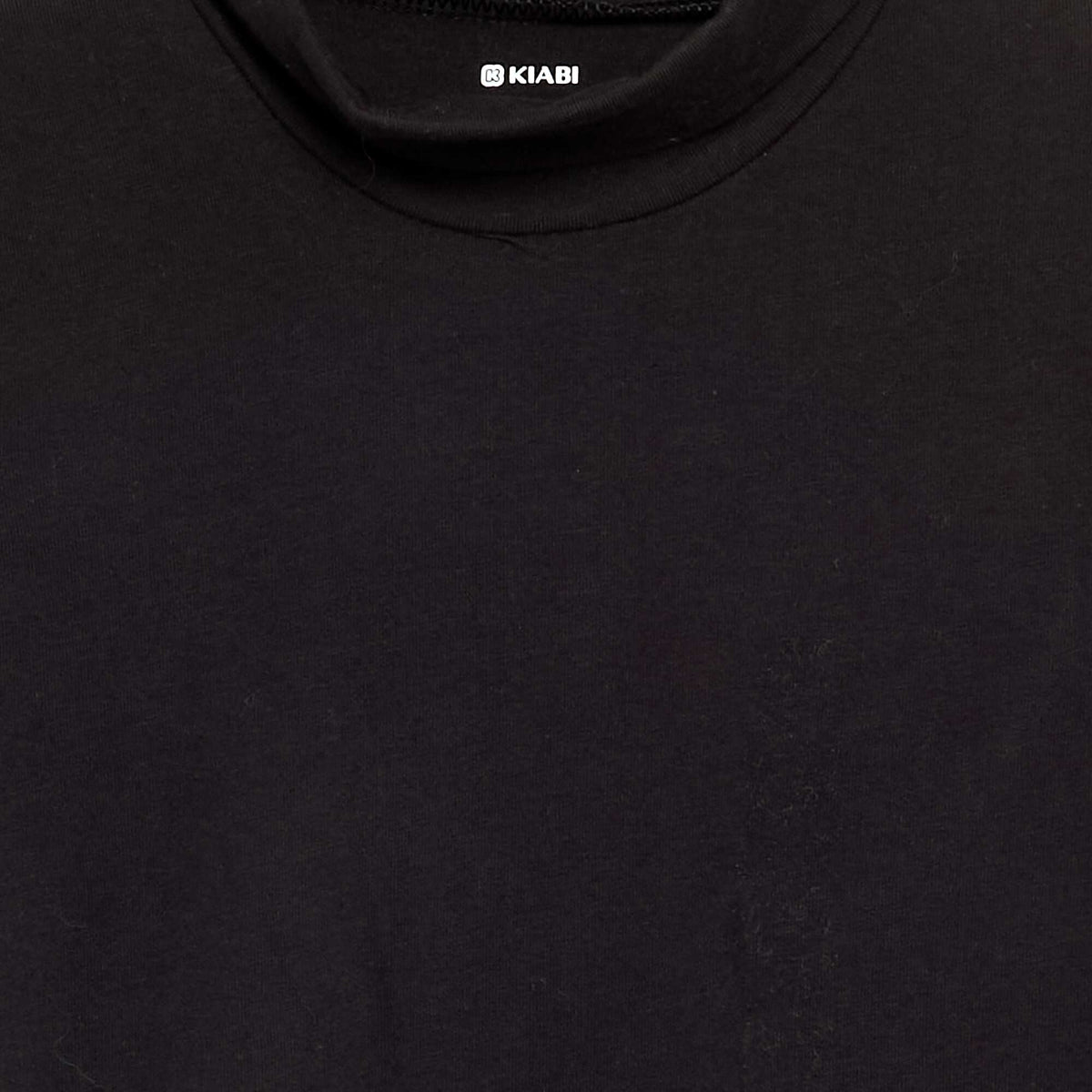 Girls' Plain Turtleneck Top BLACK