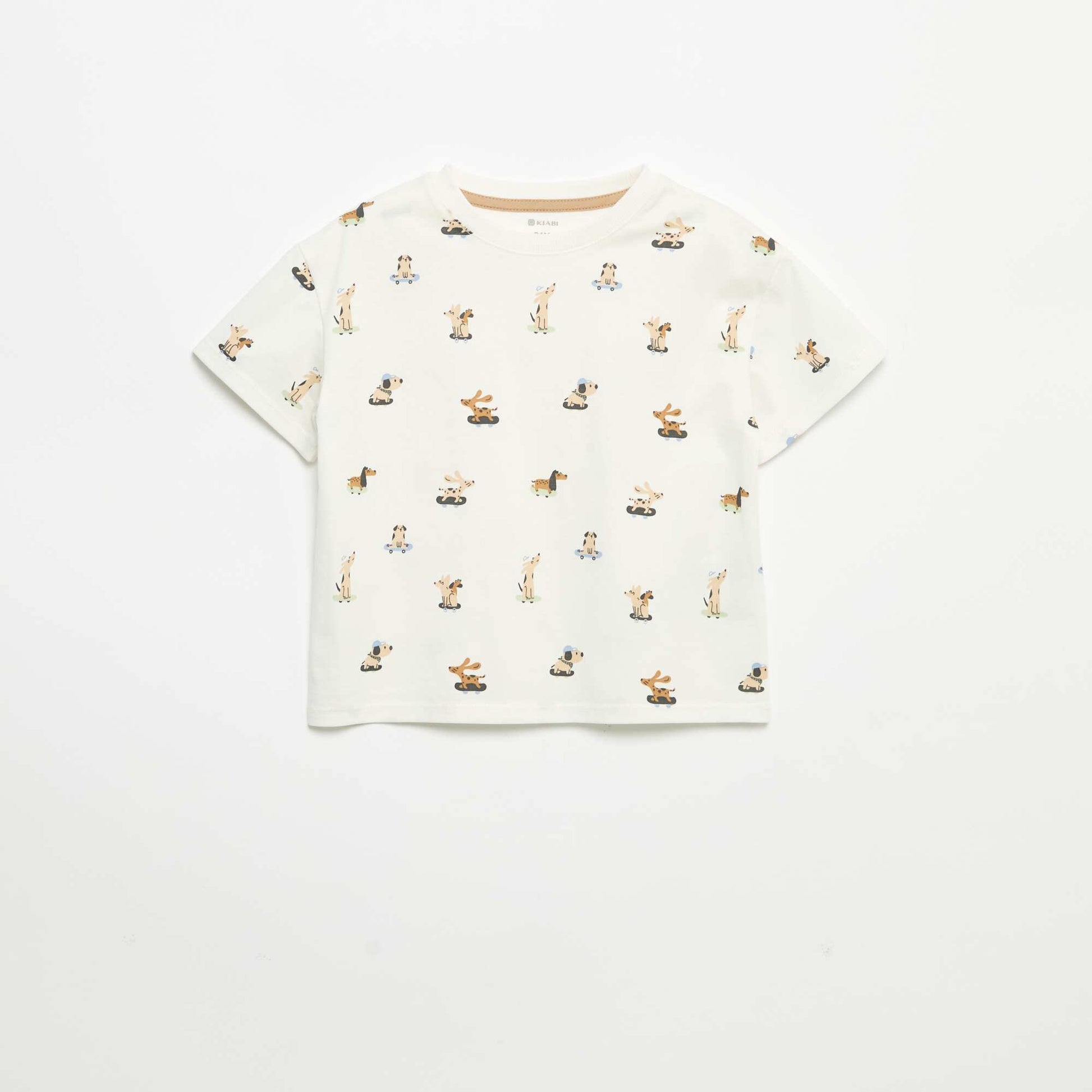 Patterned Short-Sleeved T-shirt WHITE