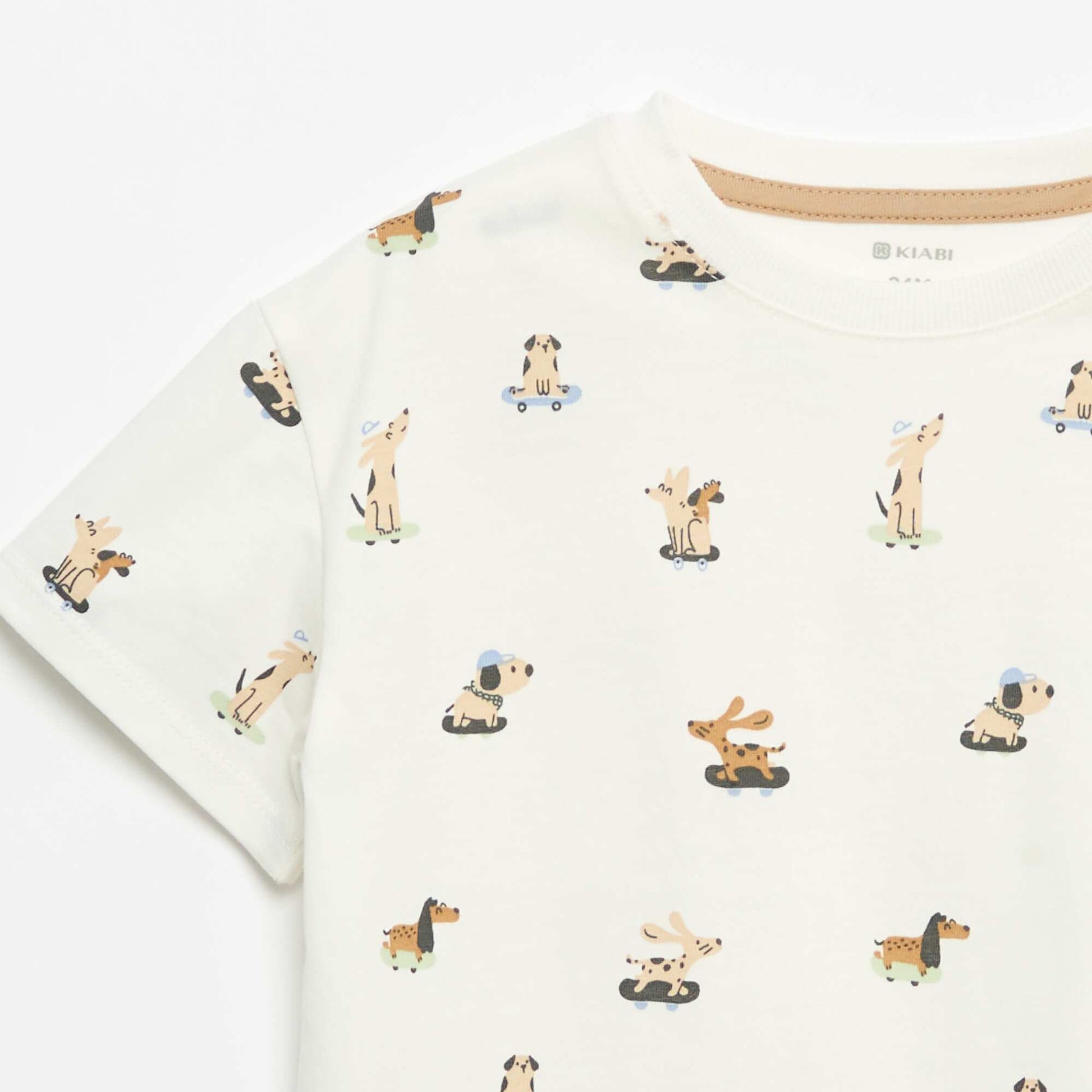 Patterned Short-Sleeved T-shirt WHITE