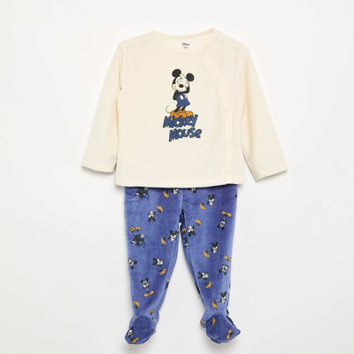'Mickey Mouse' Velvet 2-Piece Pajama Set BLUE