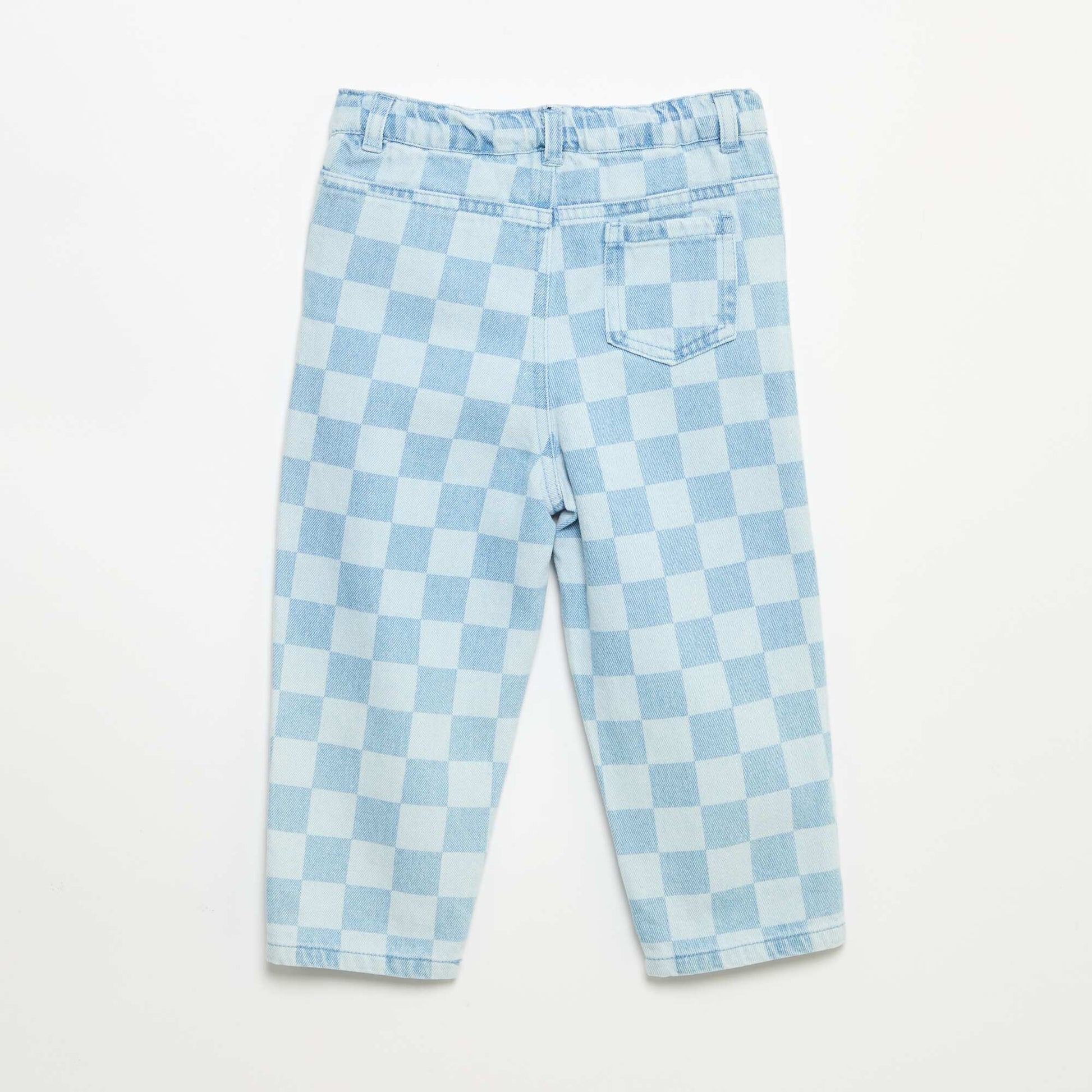 Checked denim trousers BLUE