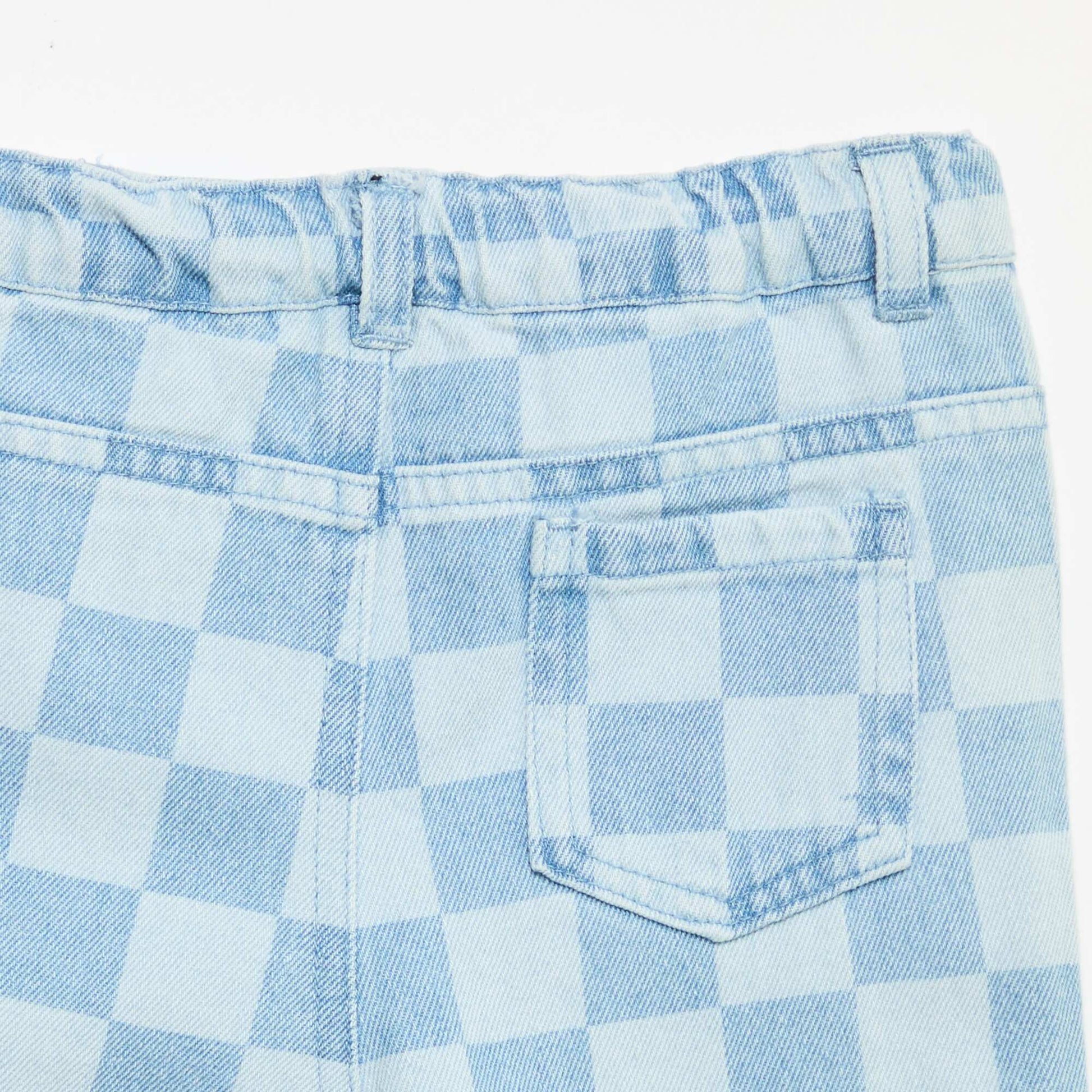 Checked denim trousers BLUE