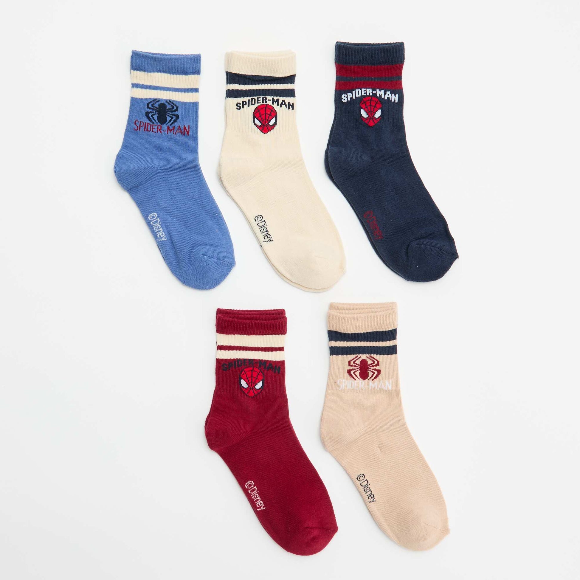 5-Pack \'Spider-Man\' \'Marvel\' Socks RED