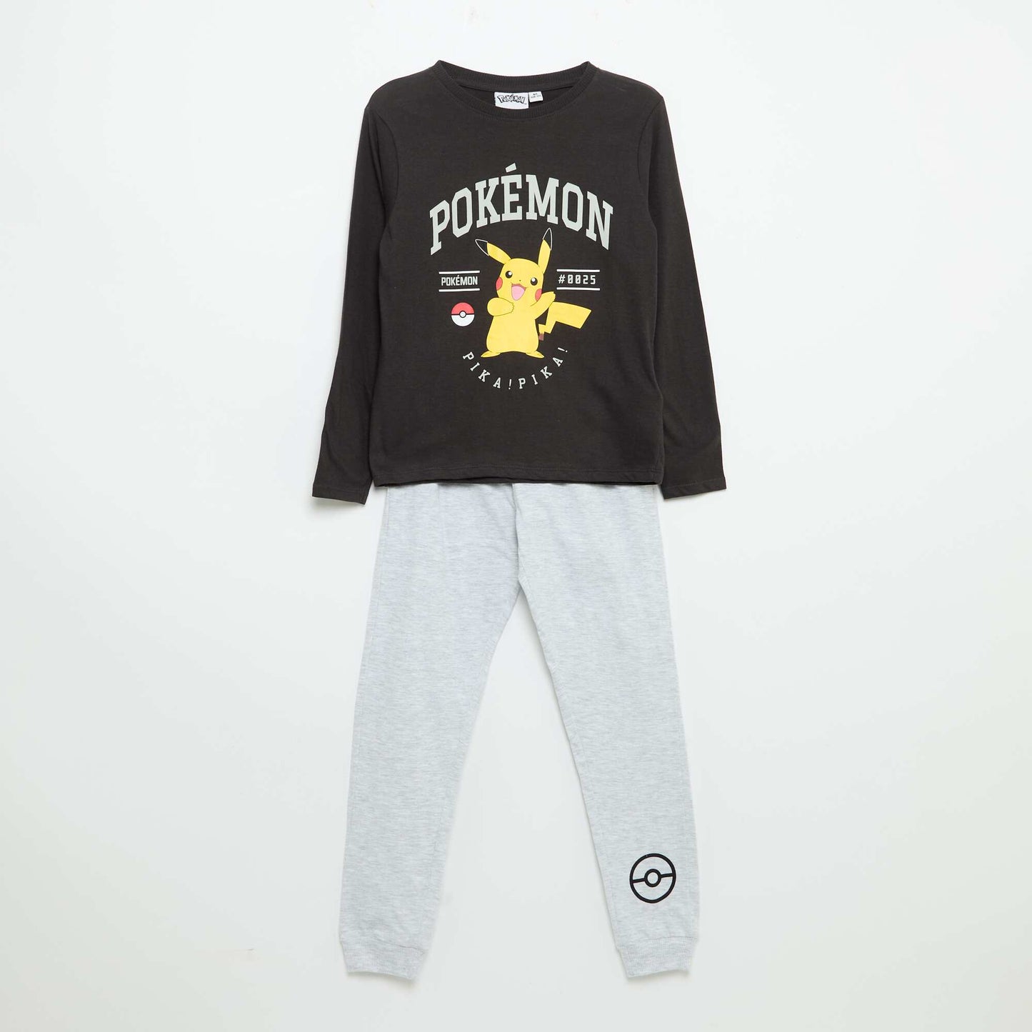 Long \'Pikachu\' \'Pokémon\' 2-piece pajama set BLACK