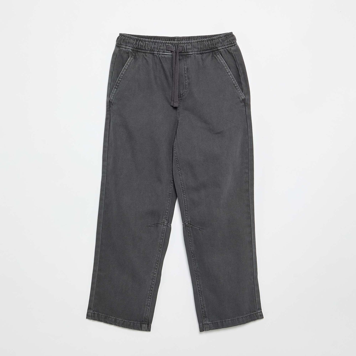 Relaxed Fit Trousers with Elasticated Waist GREY