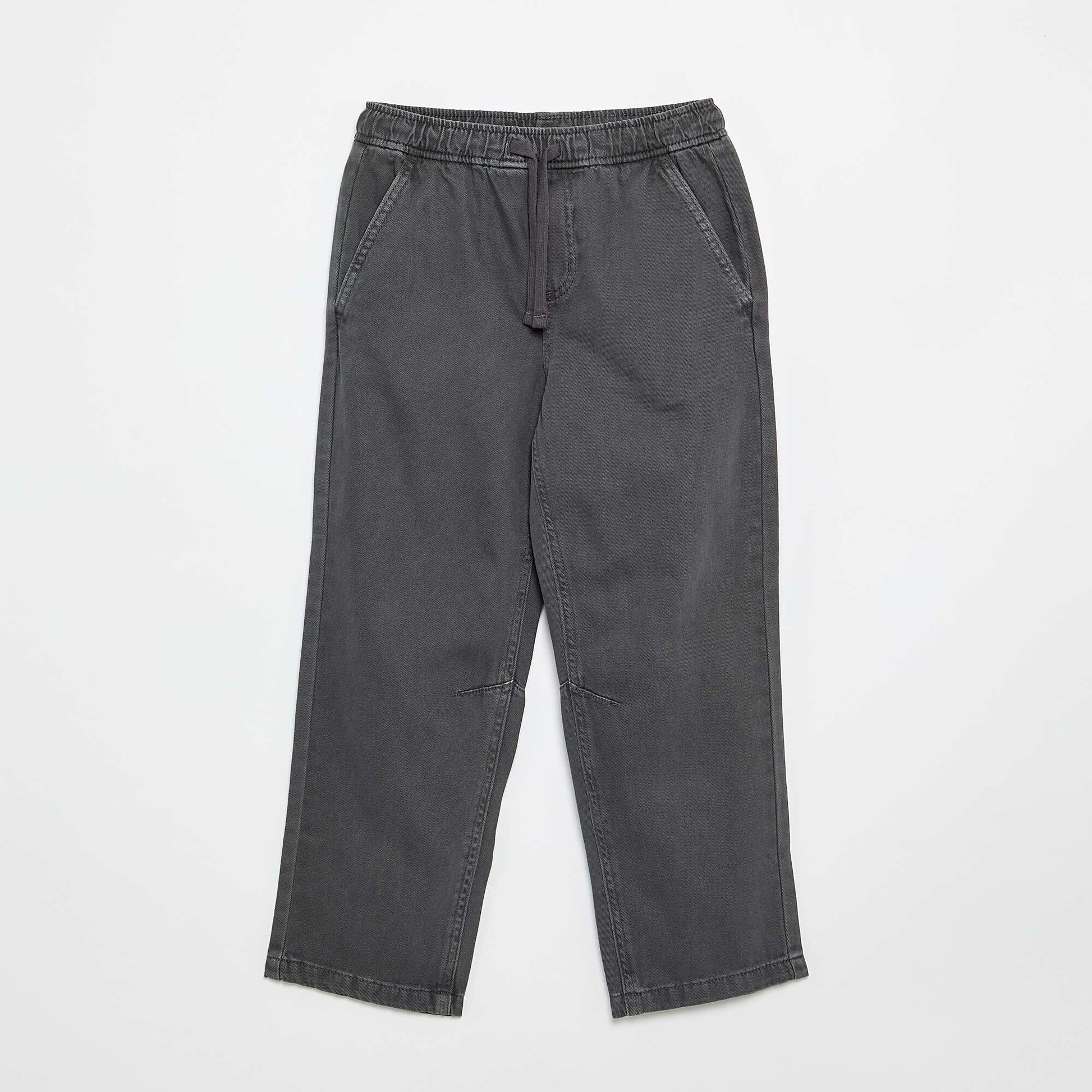 Relaxed Fit Trousers with Elasticated Waist GREY