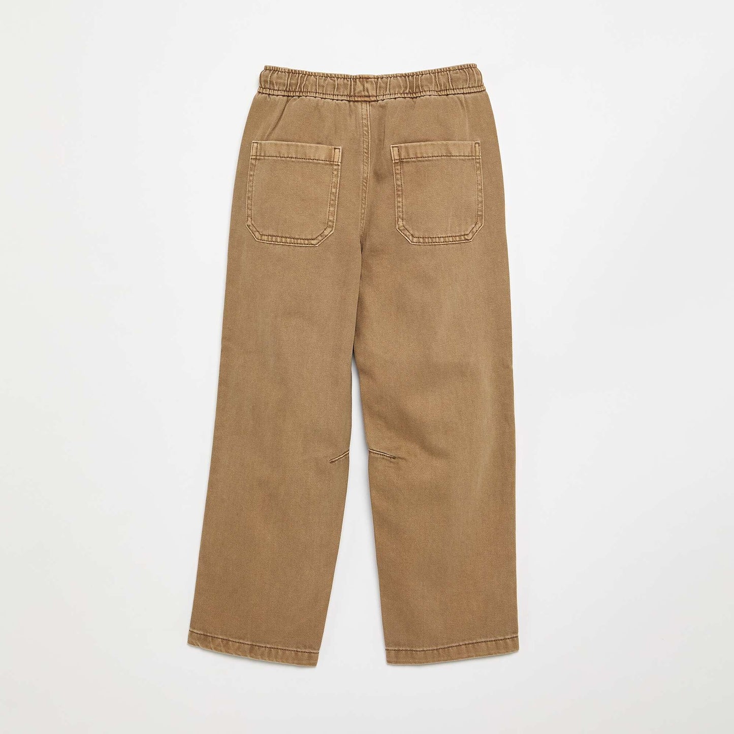 Relaxed Fit Trousers with Elasticated Waist BROWN