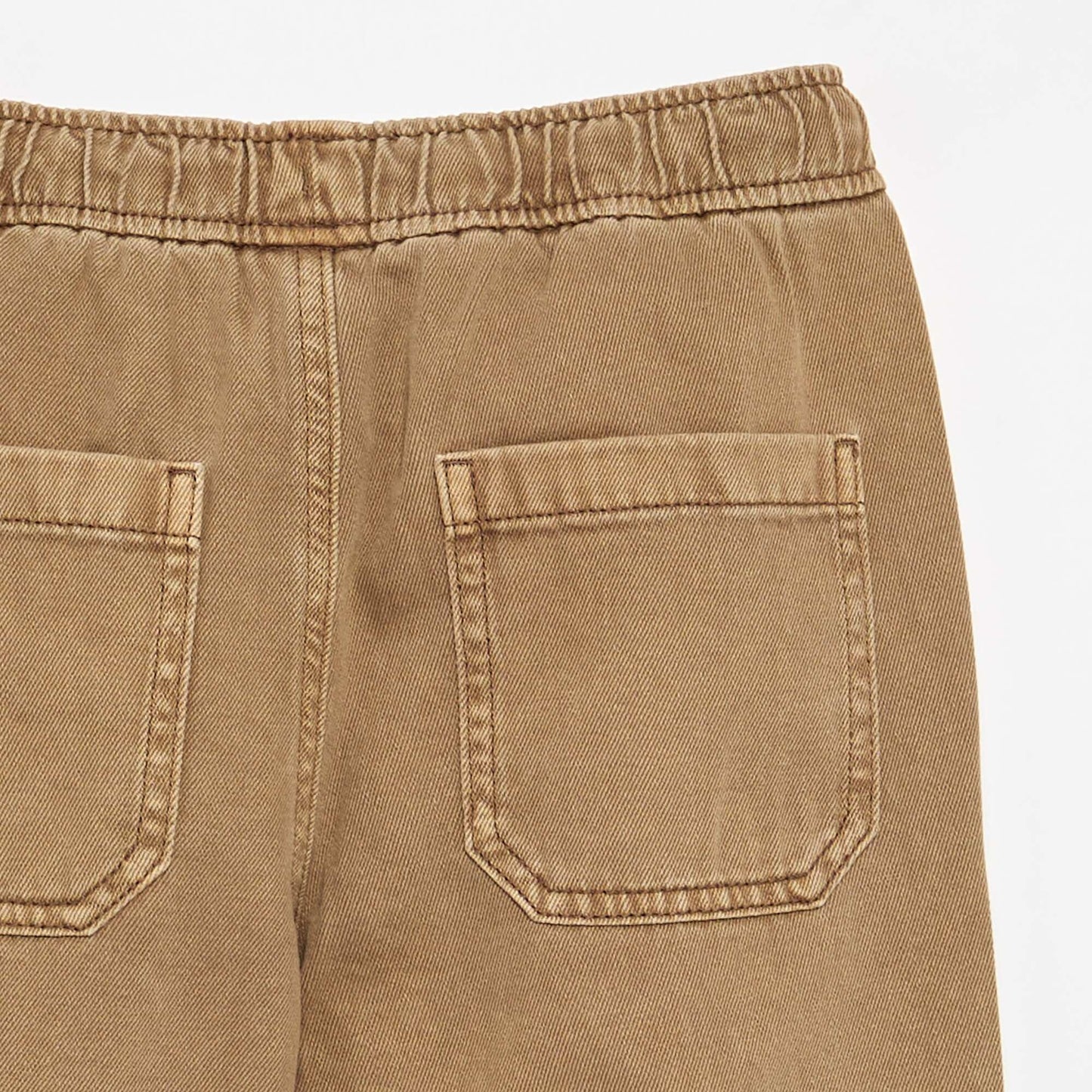 Relaxed Fit Trousers with Elasticated Waist BROWN