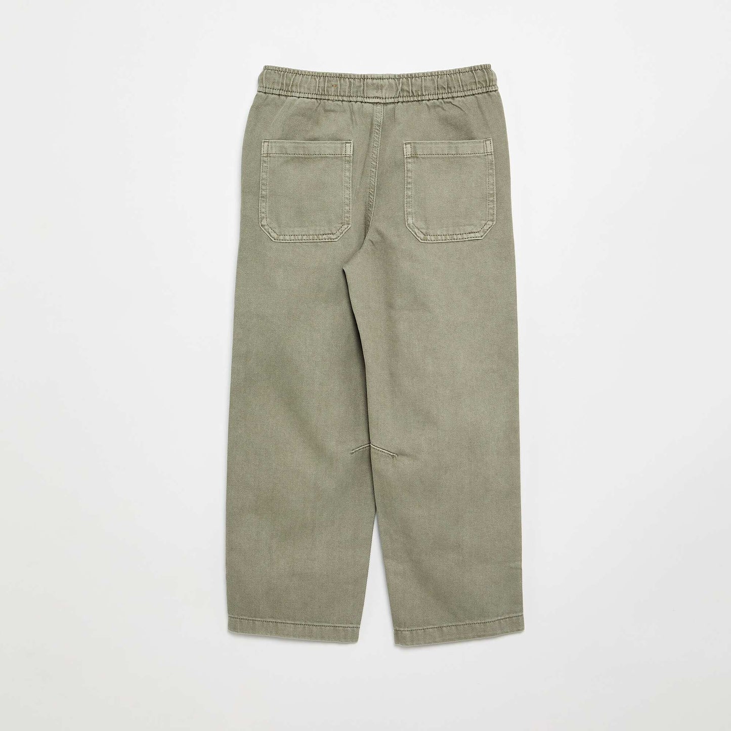 Relaxed Fit Trousers with Elasticated Waist GREEN