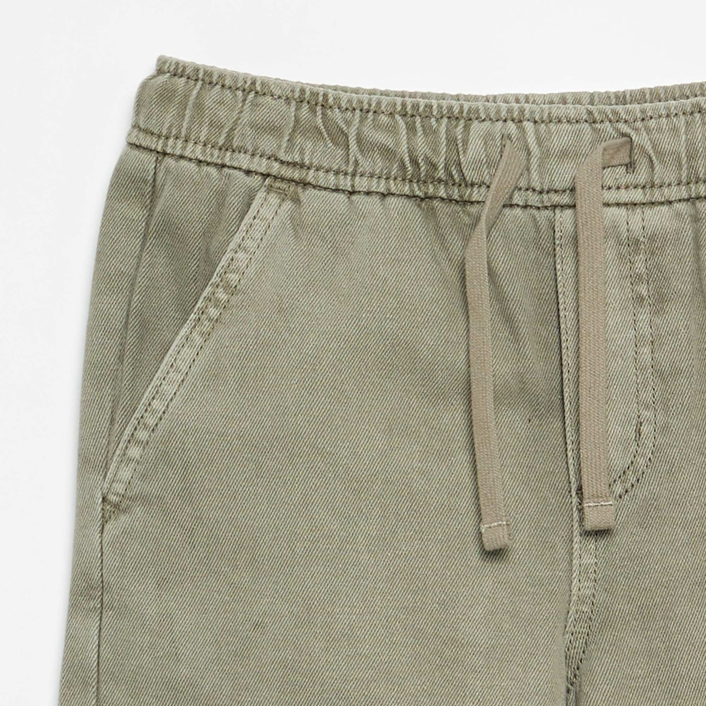 Relaxed Fit Trousers with Elasticated Waist GREEN
