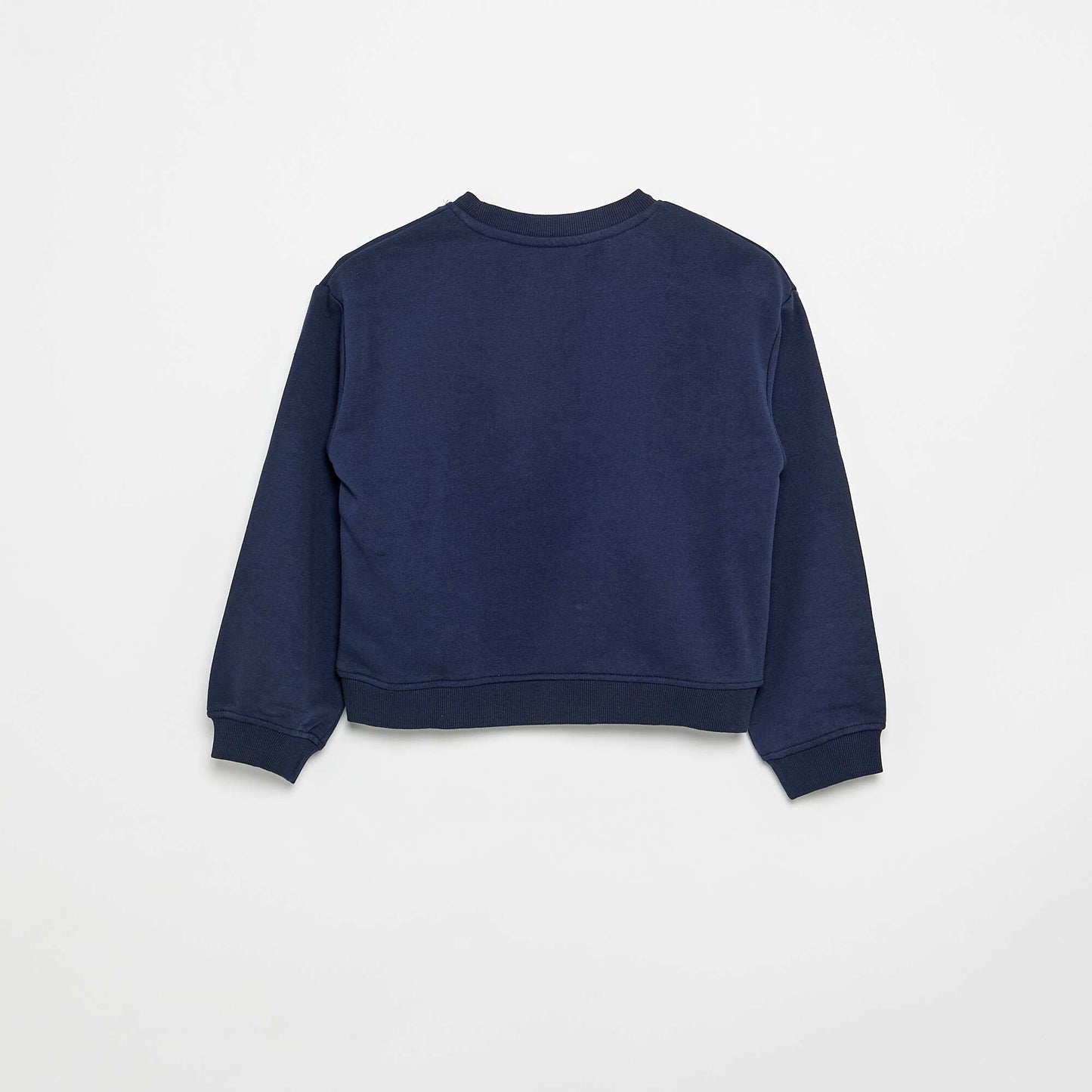 Fleece sweatshirt with chest print BLUE
