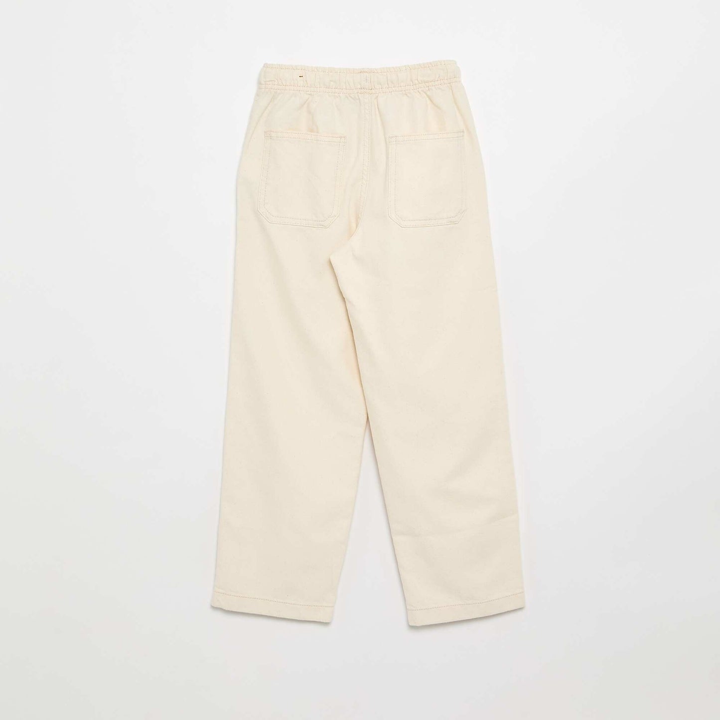 Drawstring twill trousers WHITE