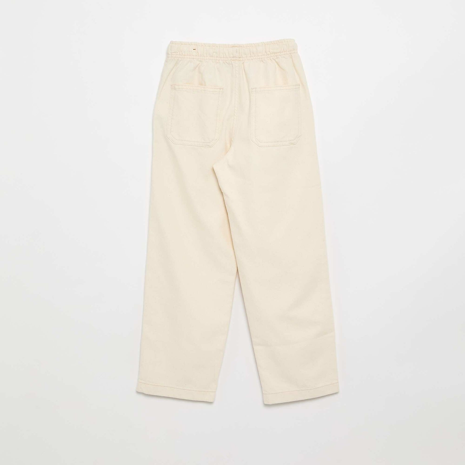 Drawstring twill trousers WHITE