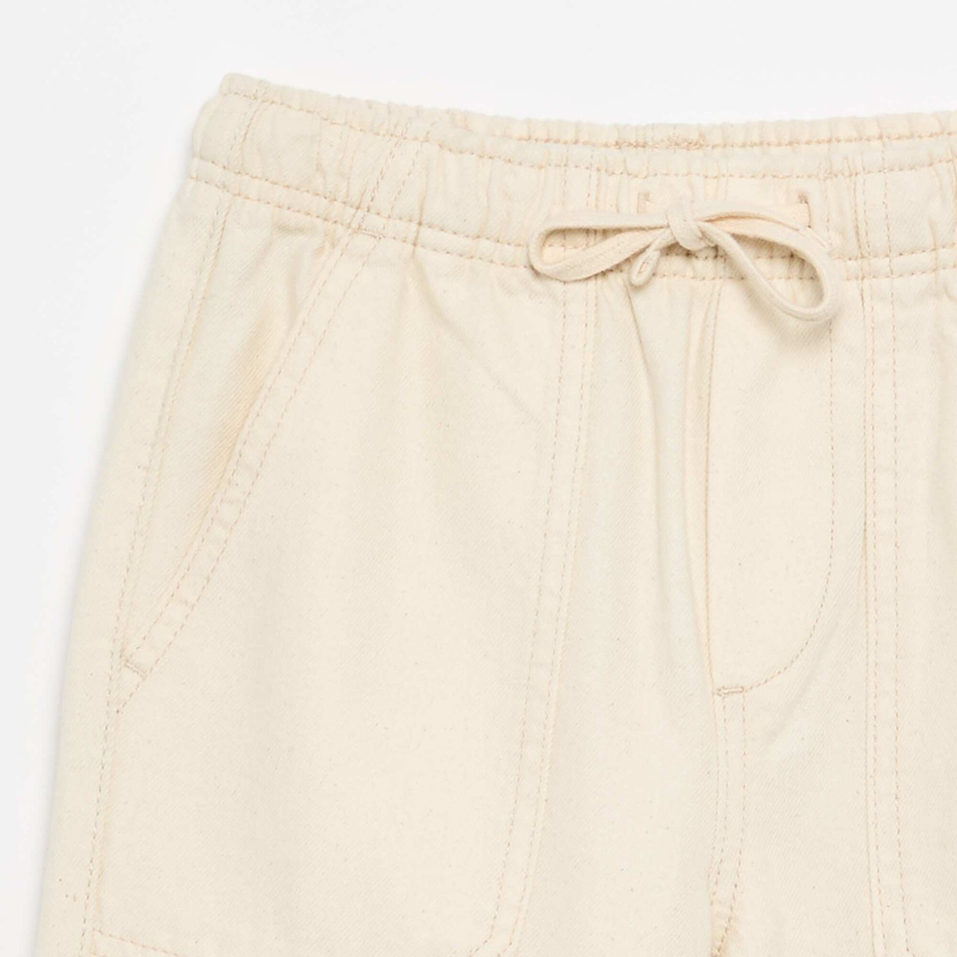 Drawstring twill trousers WHITE