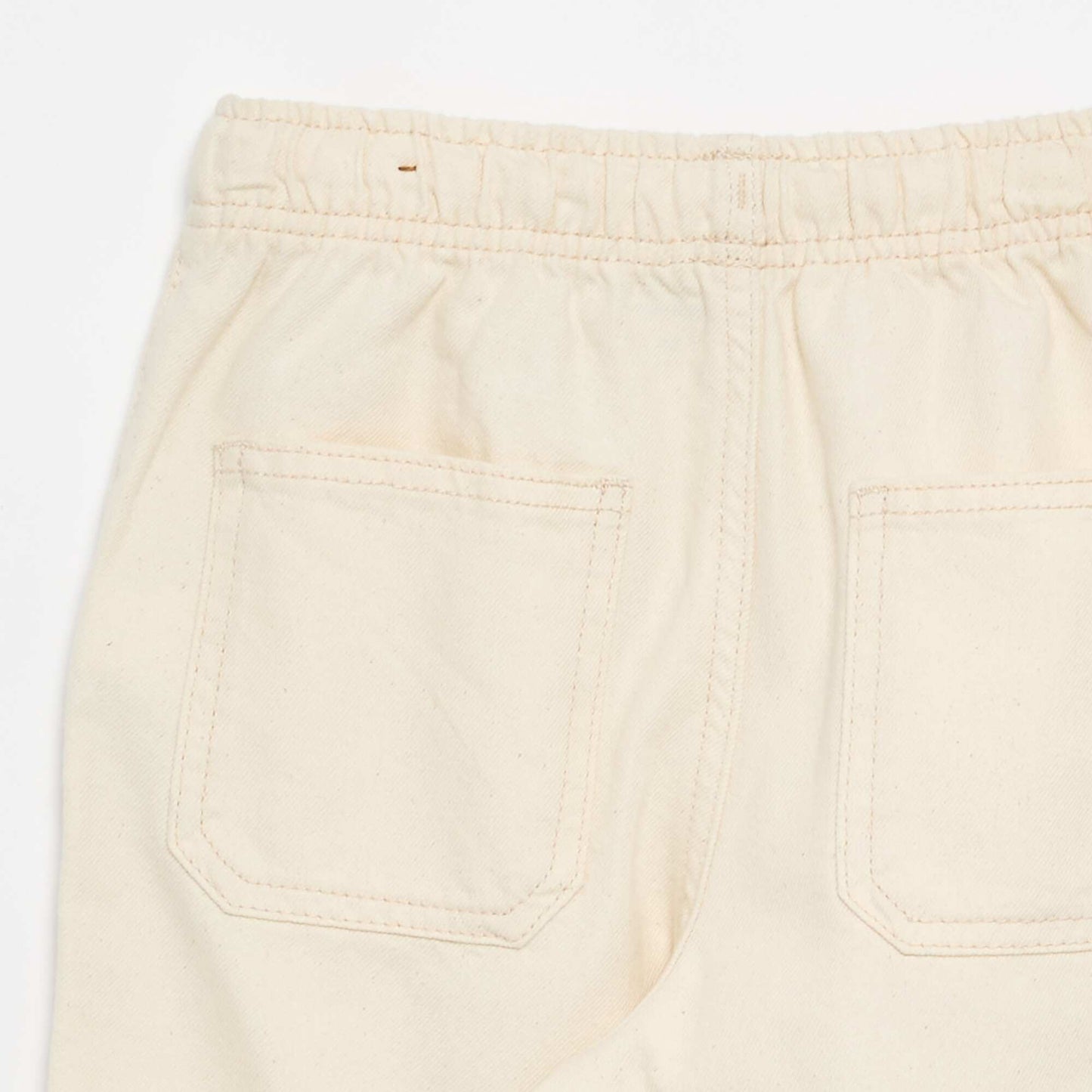 Drawstring twill trousers WHITE