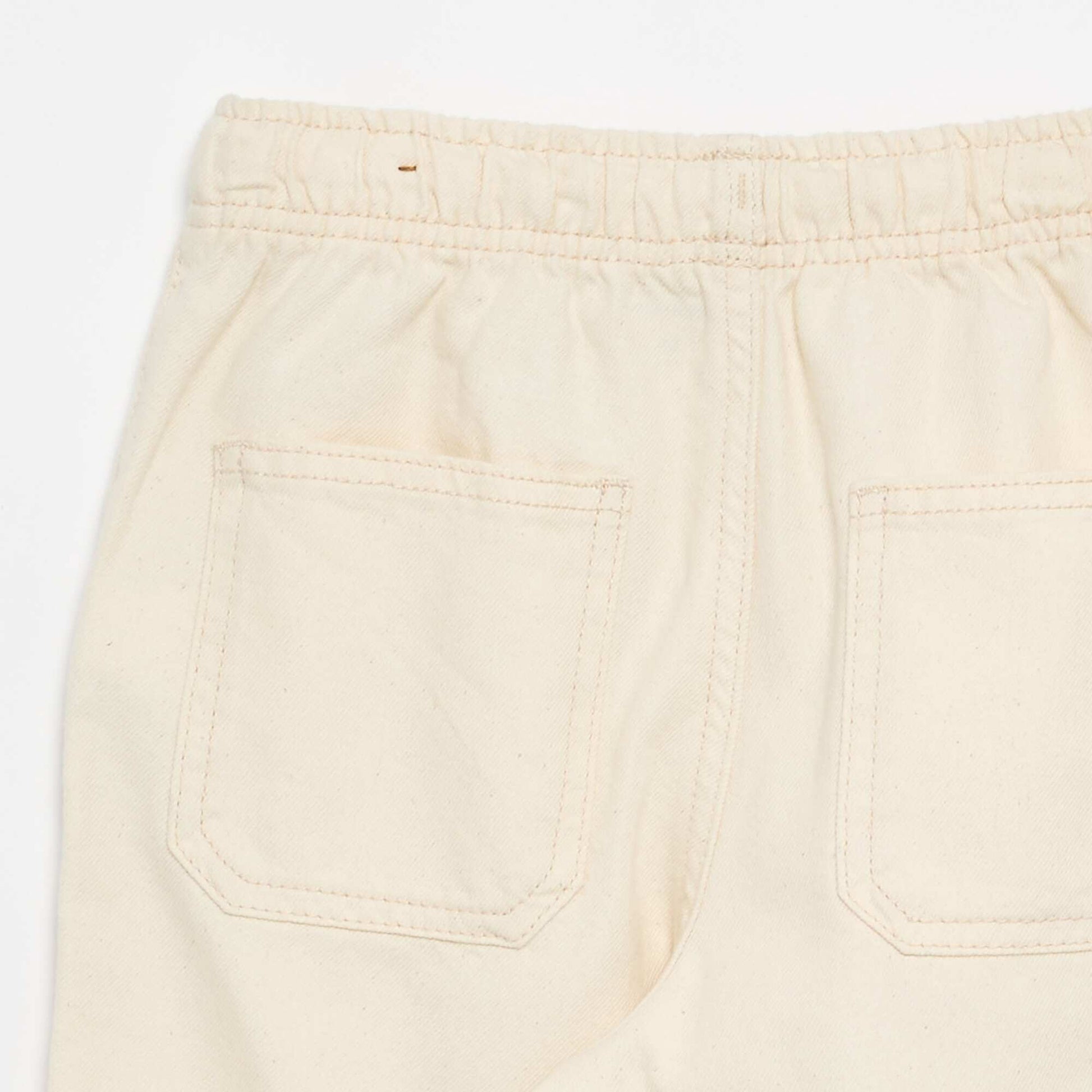 Drawstring twill trousers WHITE