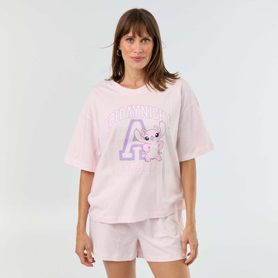 'Angel' Short Pajama Set - 2-Piece PINK