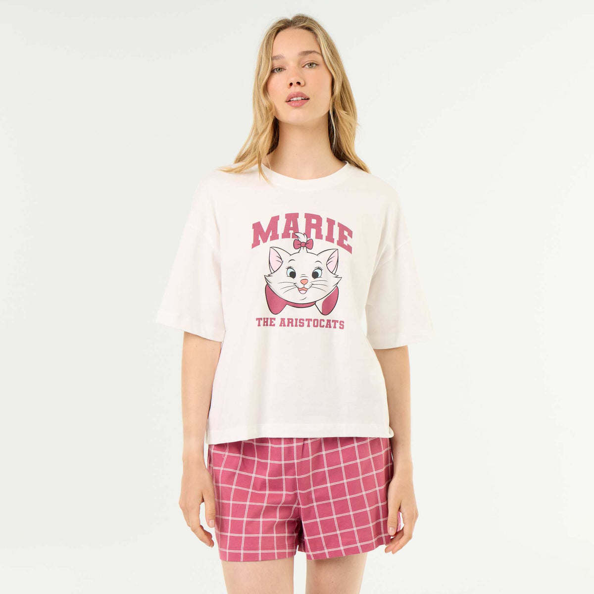 'Marie' Short Pajama Set - 2 Pieces WHITE