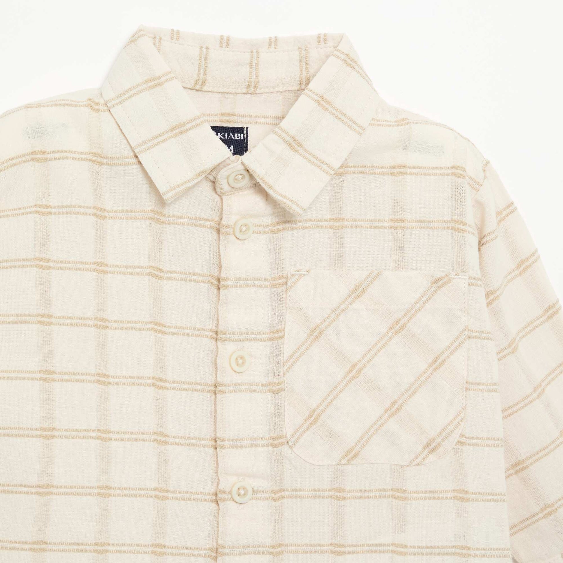 Striped long-sleeved shirt BEIGE