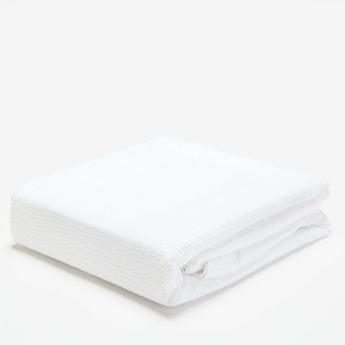 Seersucker Double Duvet Cover Set 240 x 220 cm WHITE