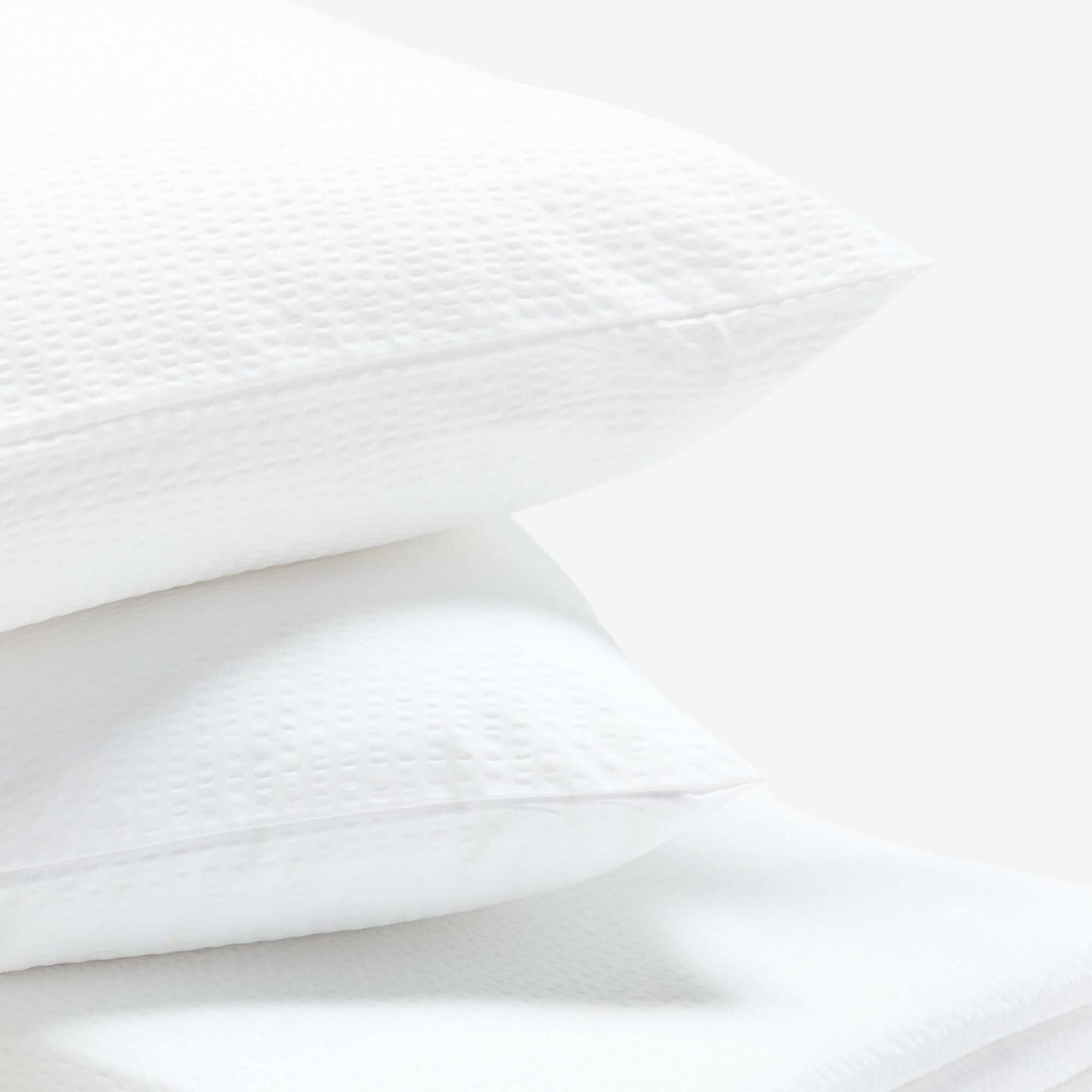 Seersucker Double Duvet Cover Set 240 x 220 cm WHITE