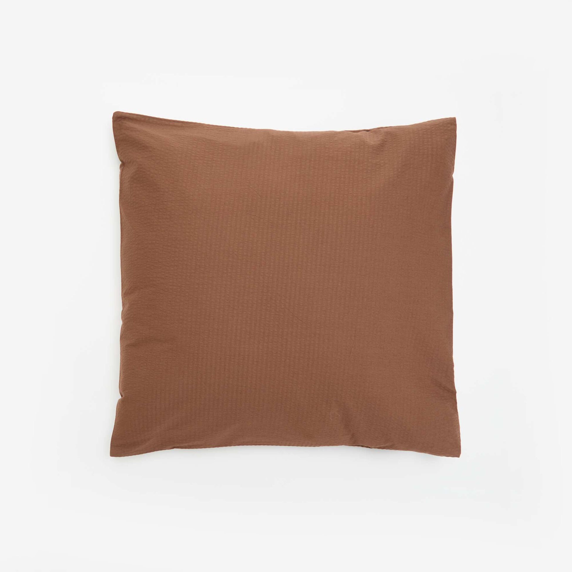Seersucker Double Duvet Cover Set 240 x 220 cm BROWN