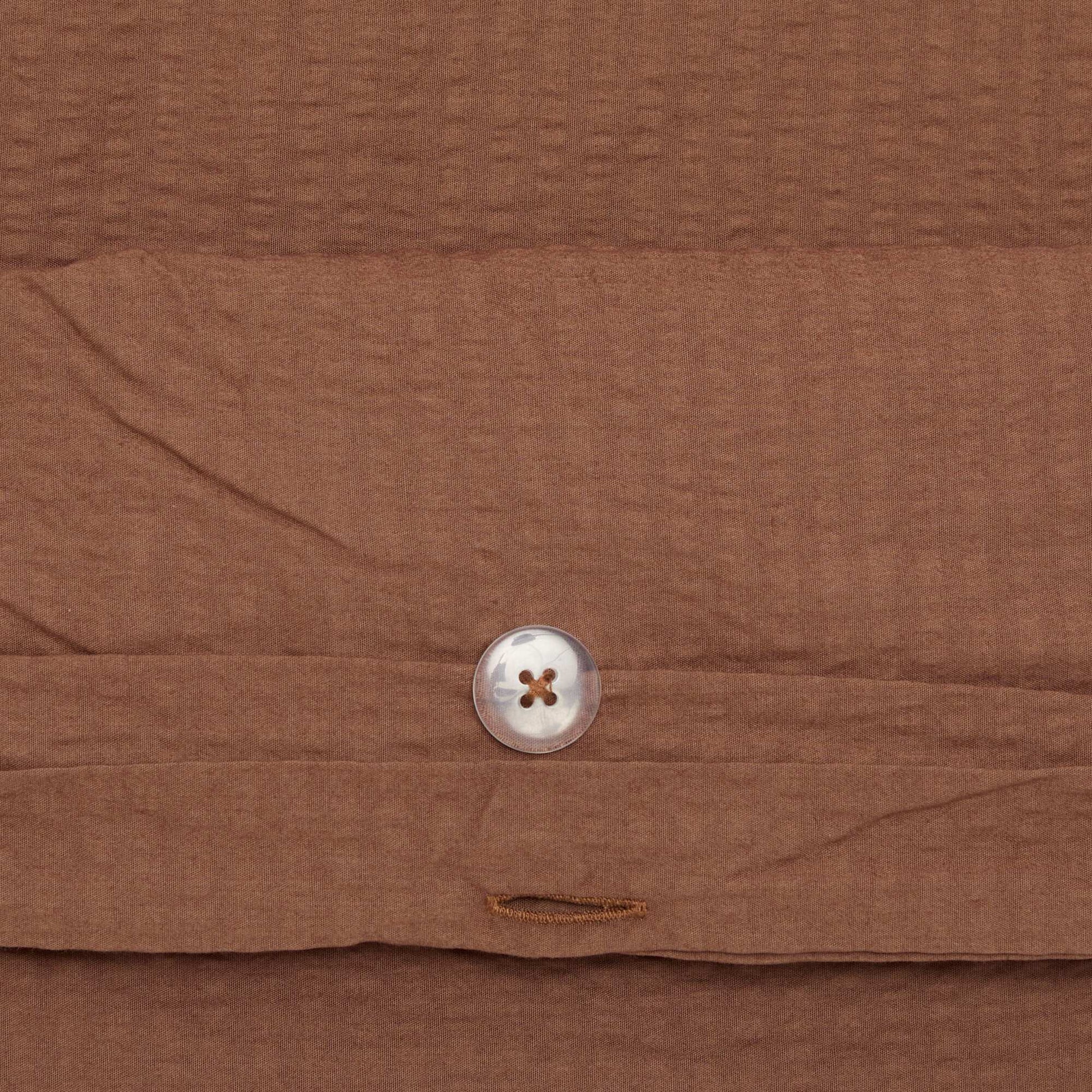 Seersucker Double Duvet Cover Set 240 x 220 cm BROWN