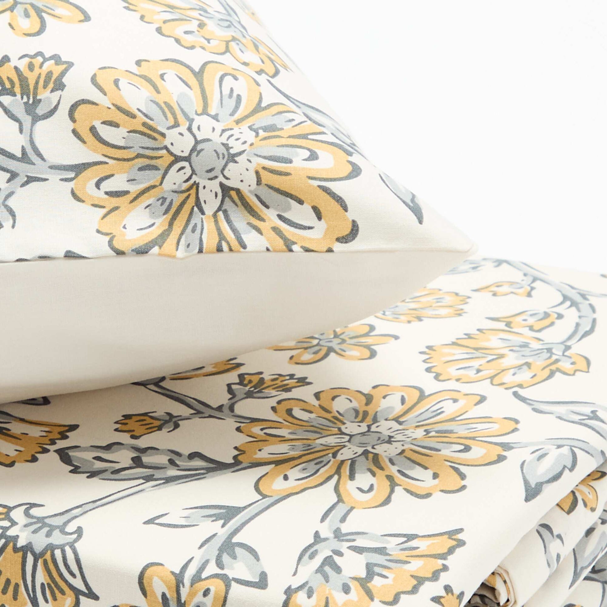 2-piece single duvet cover set - Duvet cover + pillowcase YELLOW