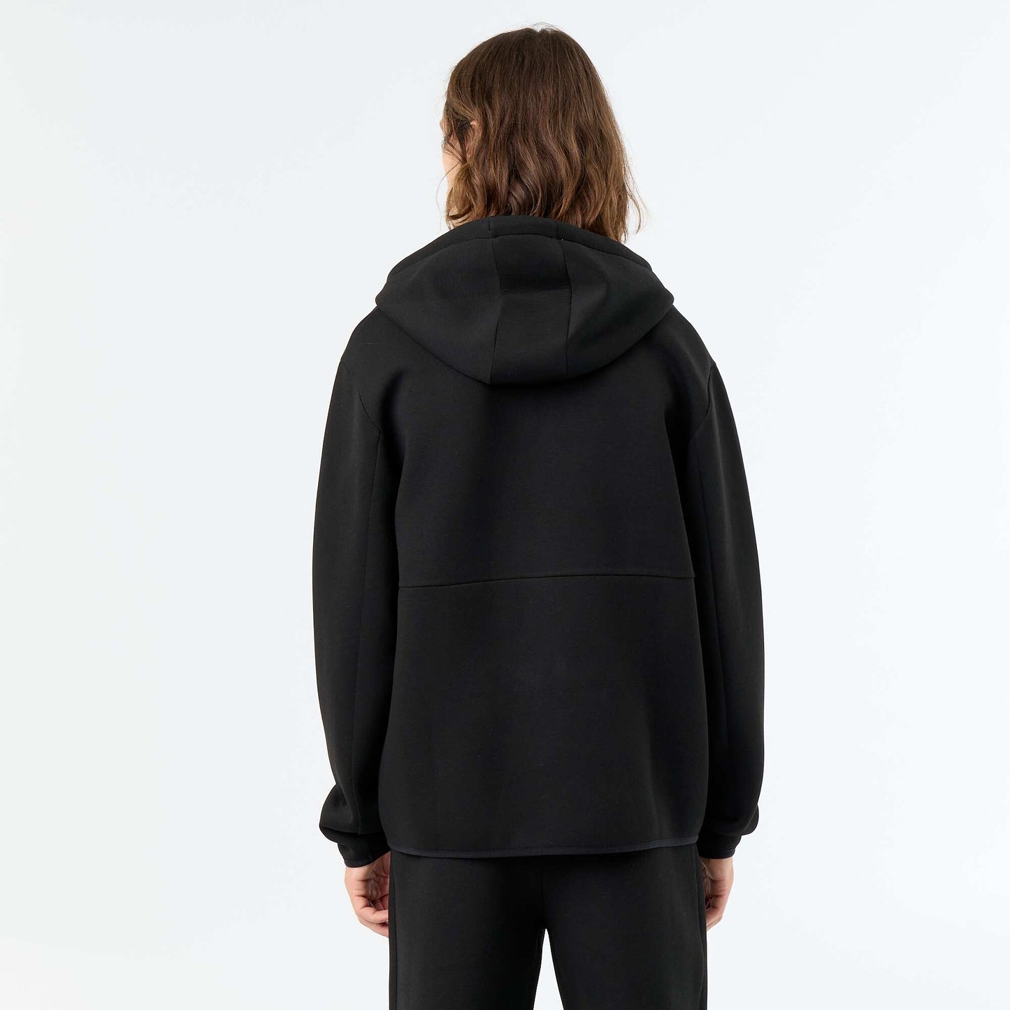 Neoprene-style hooded sweatshirt BLACK