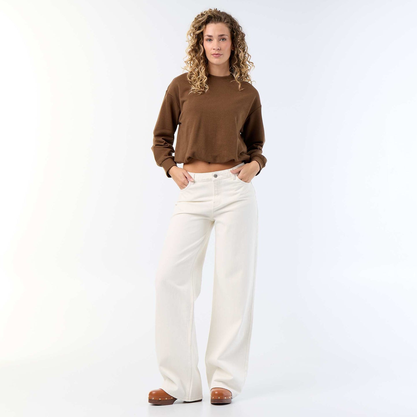 Balloon French Terry Sweatshirt BROWN
