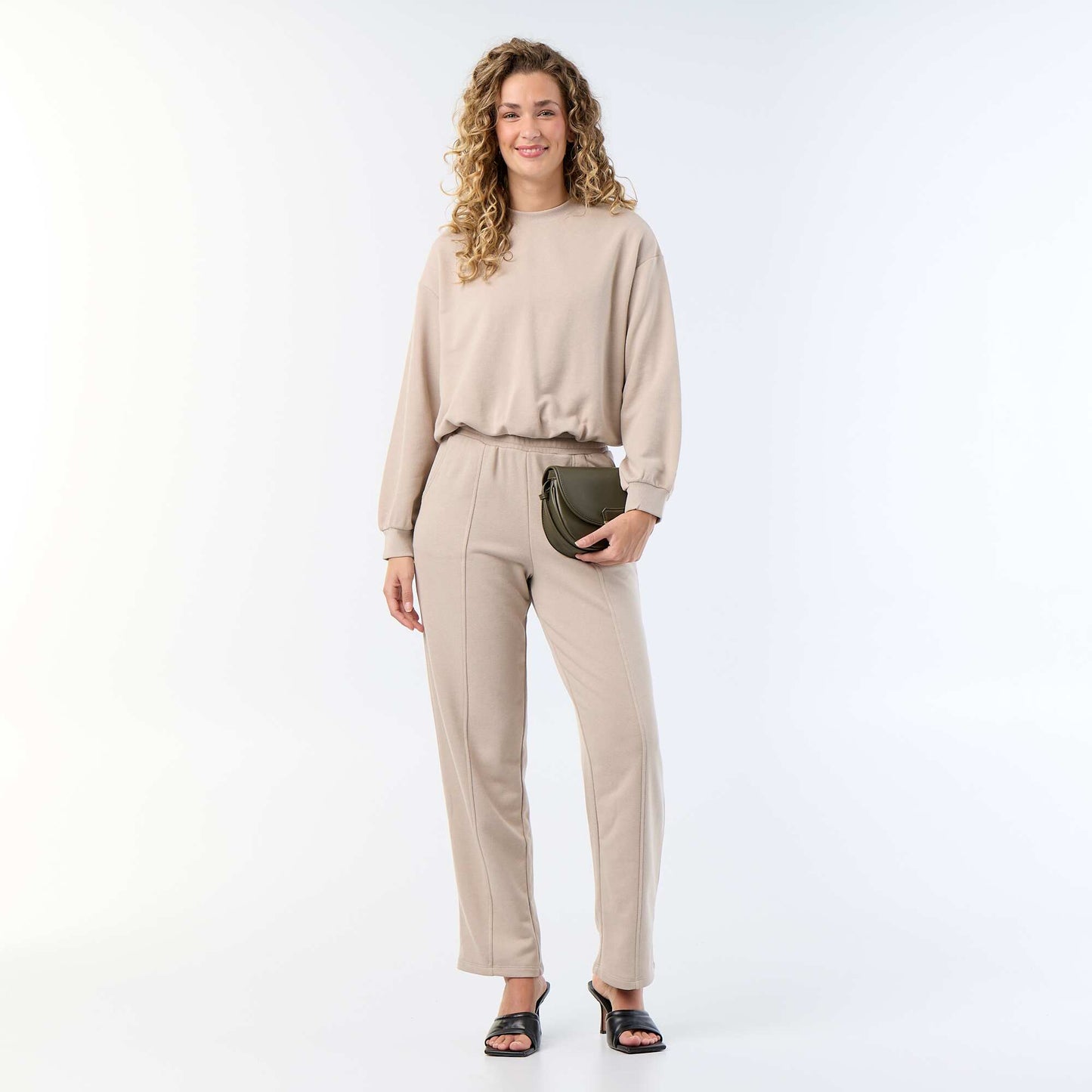 Balloon French Terry Sweatshirt BEIGE