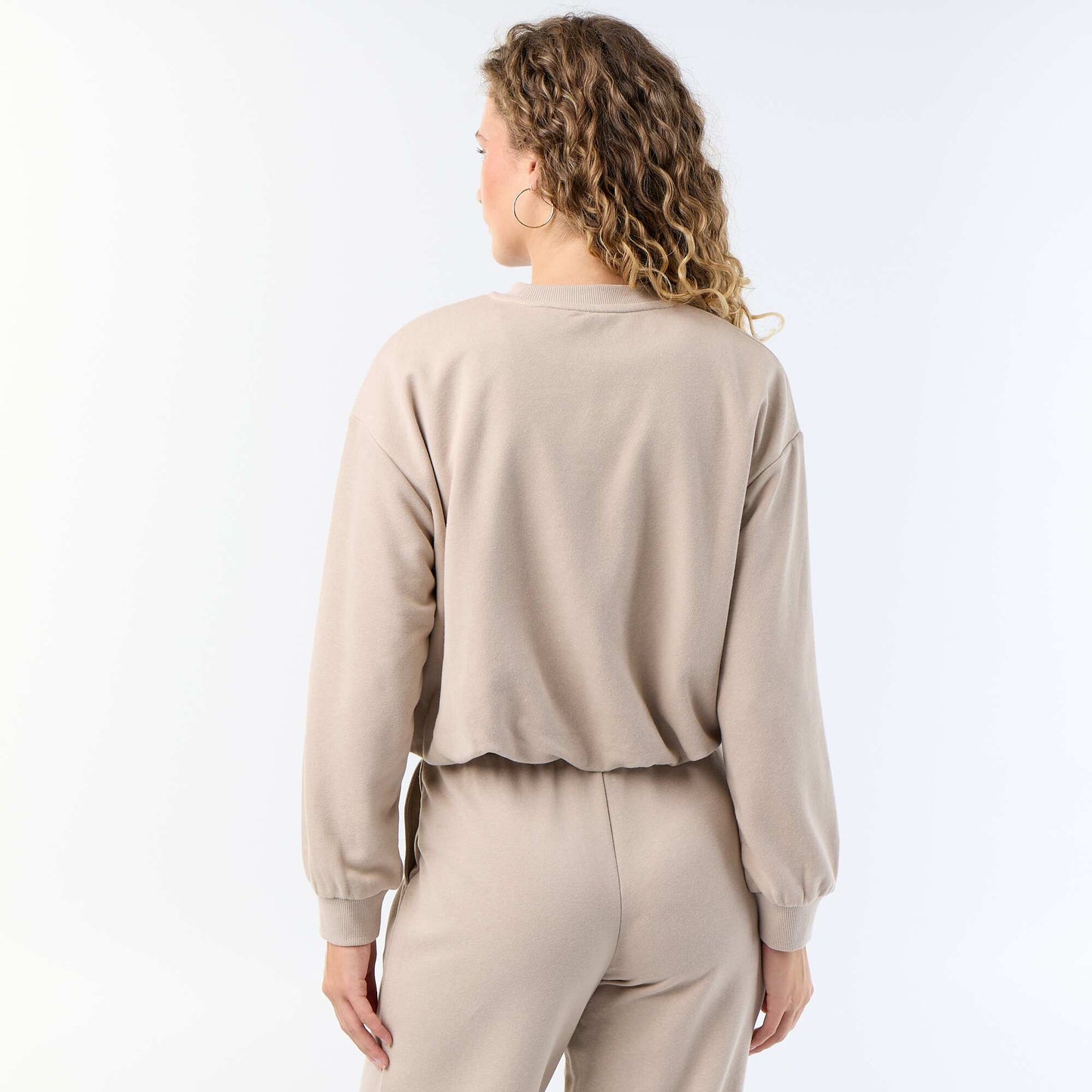 Balloon French Terry Sweatshirt BEIGE