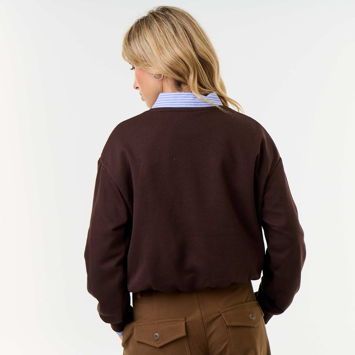 Balloon French Terry Sweatshirt BROWN