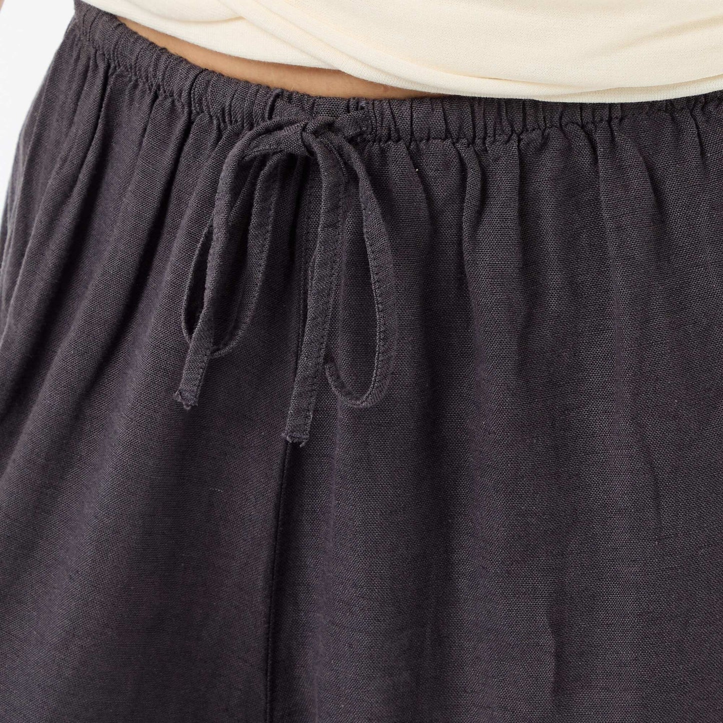 Women's Wide-Leg Pants with Elasticated Waist and Cinched Ankles GREY