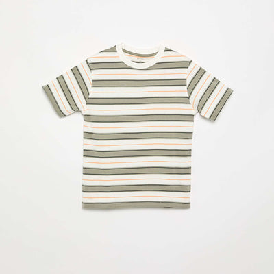 Striped short-sleeved T-shirt WHITE